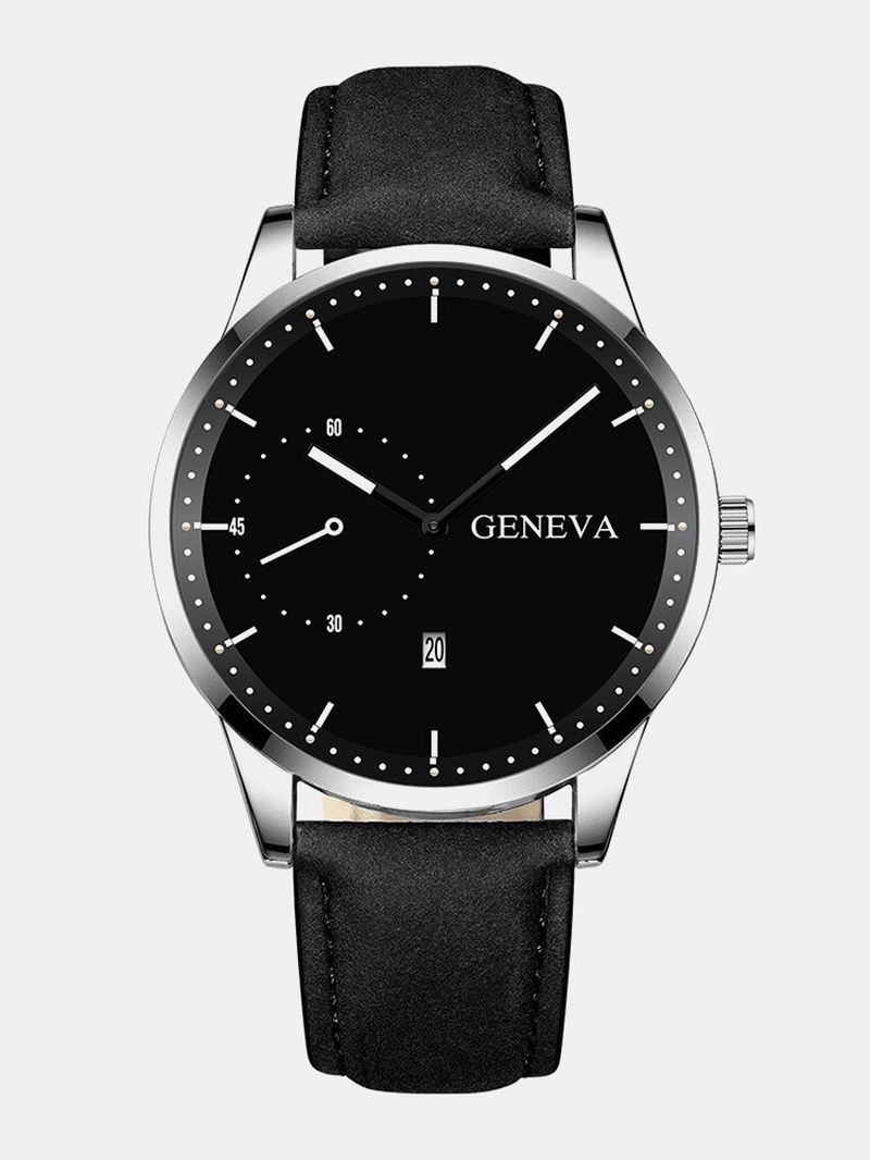 11 Väriä Kuvio Muoti Business Vintage Watch Koristeltu Osoitinkalenteri Miesten Kvartsikello