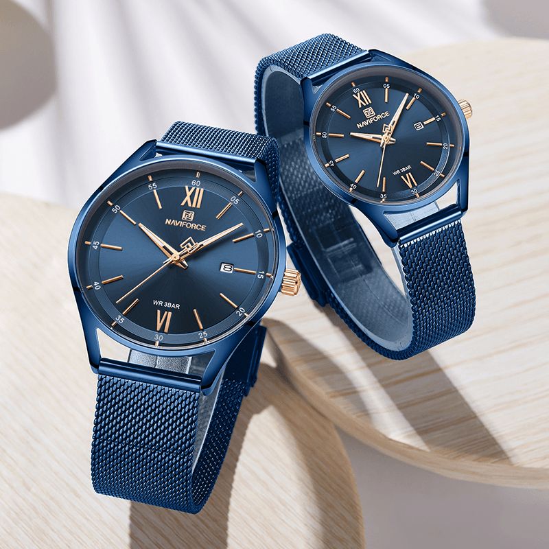 Naviforce 3013 Casual Style Miesten Rannekello Valokuva Kalenteri Kvartsi Kello
