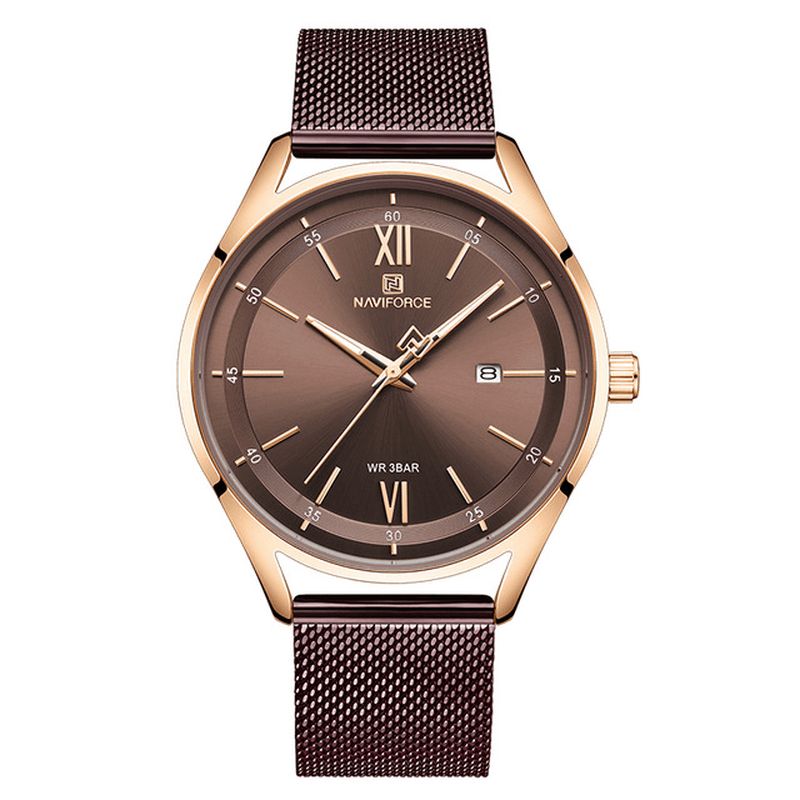 Naviforce 3013 Casual Style Miesten Rannekello Valokuva Kalenteri Kvartsi Kello