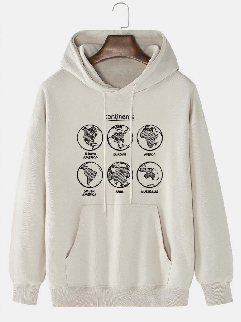 Miesten 100 % Puuvillaa Karttapainattavat Kangaroo Pocket Drop Olkahupparit
